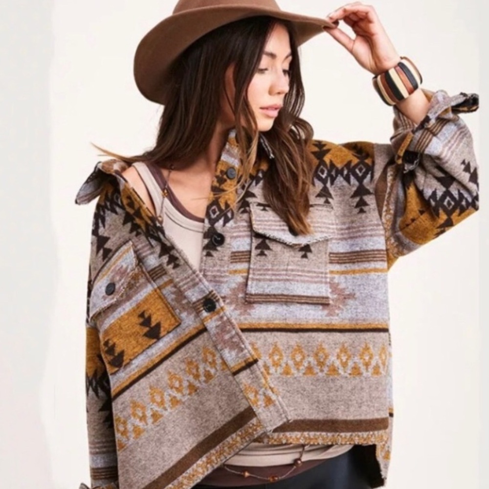 SALE ! boho Western Yellowstone Pine shacket